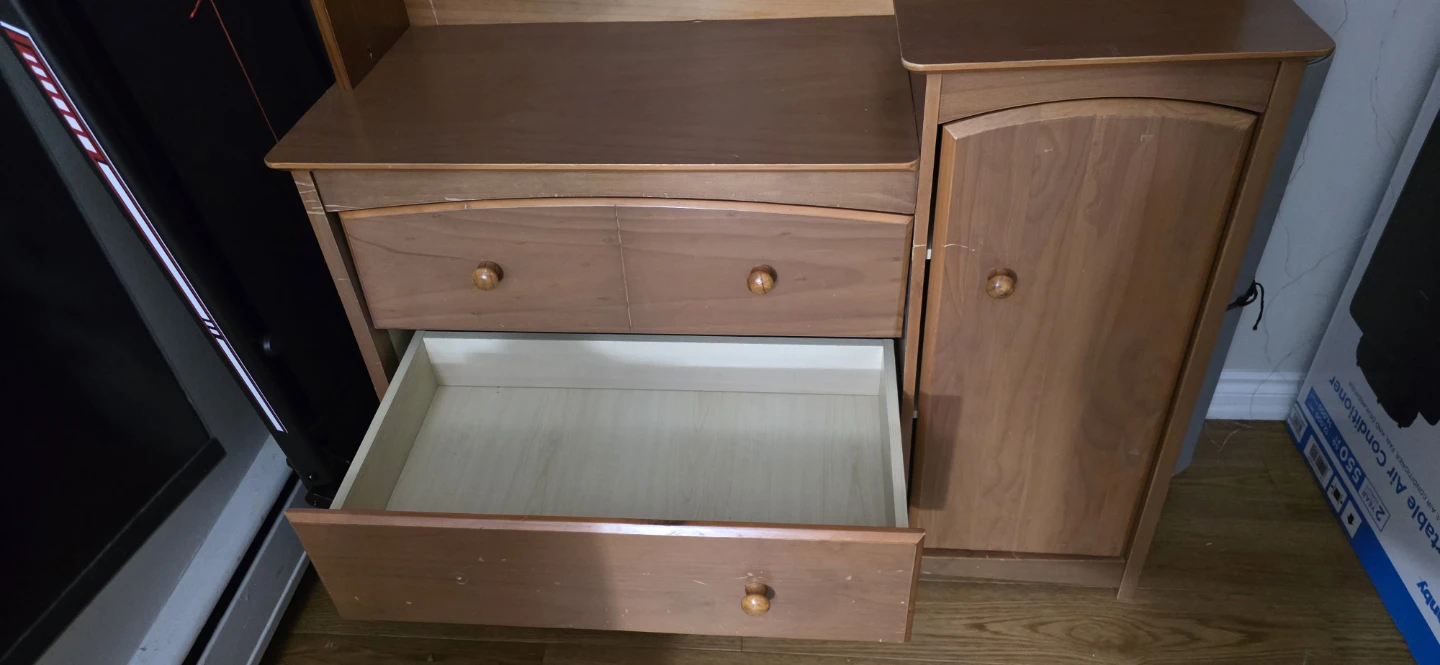 Wooden Dresser with Hutch and Cabinet - photo 4