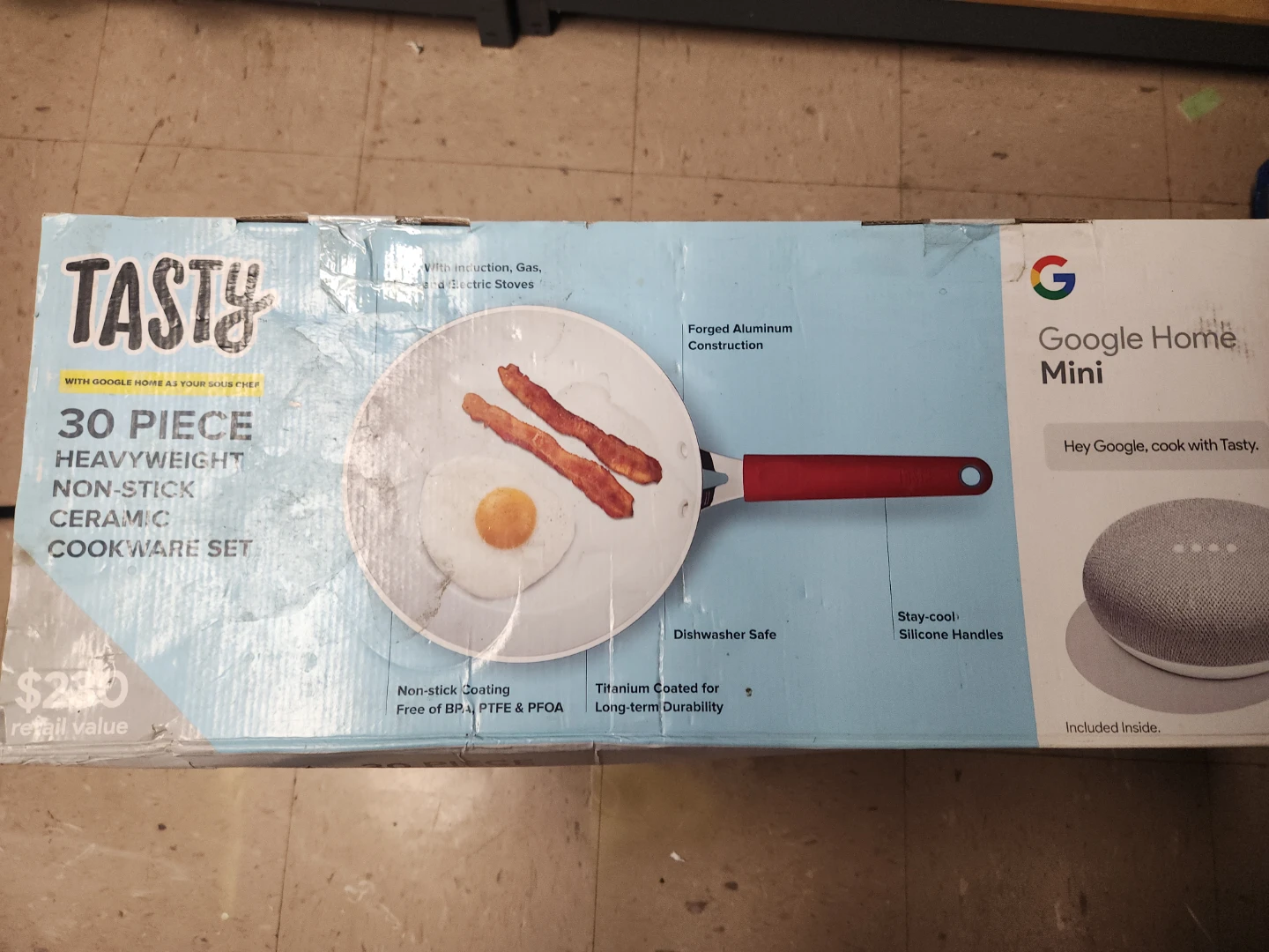 Tasty 30pc Ceramic Cookware Set with Google Home Mini - photo 2