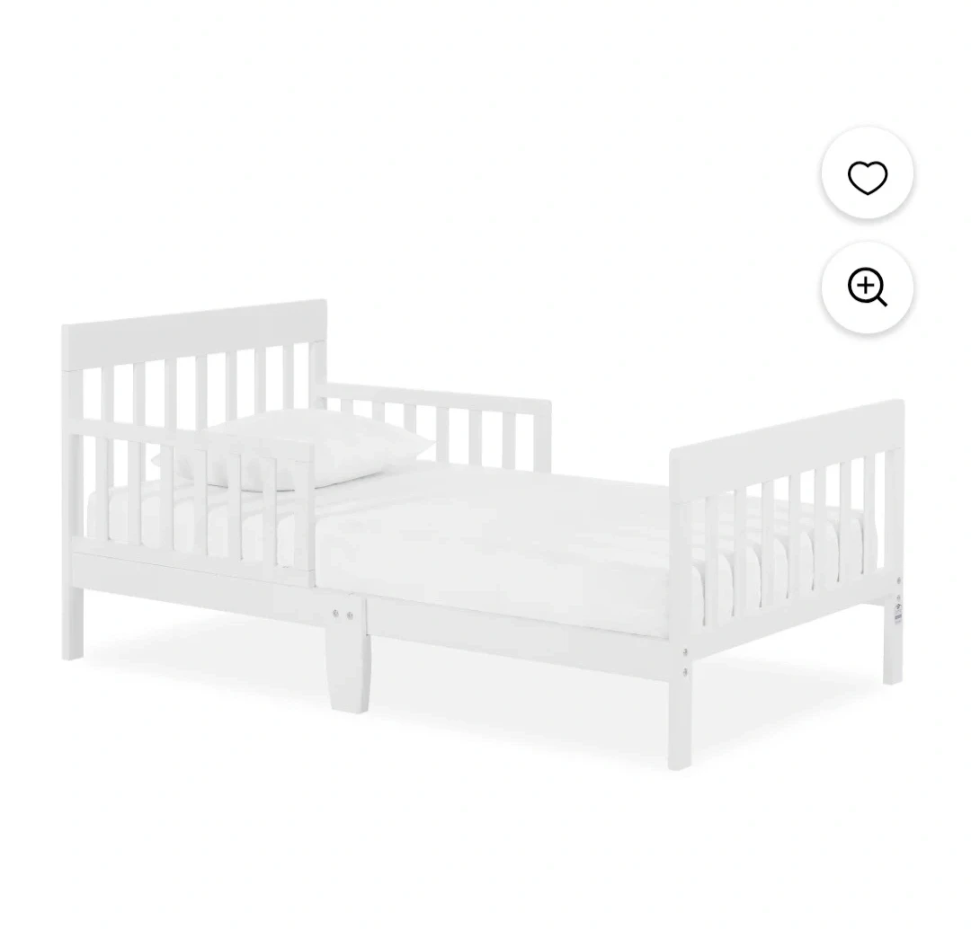White Toddler Bed with Mattress