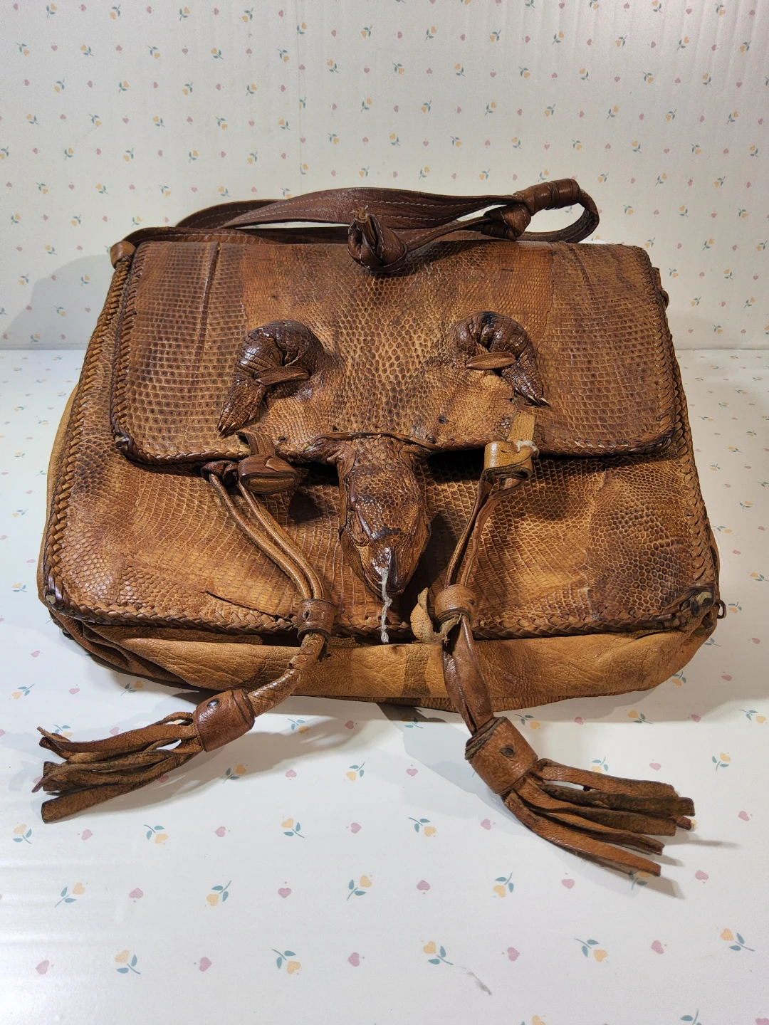 VTG 60s Taxidermy Alligator Head Crossbody Shoulder bag  Purse - photo 2