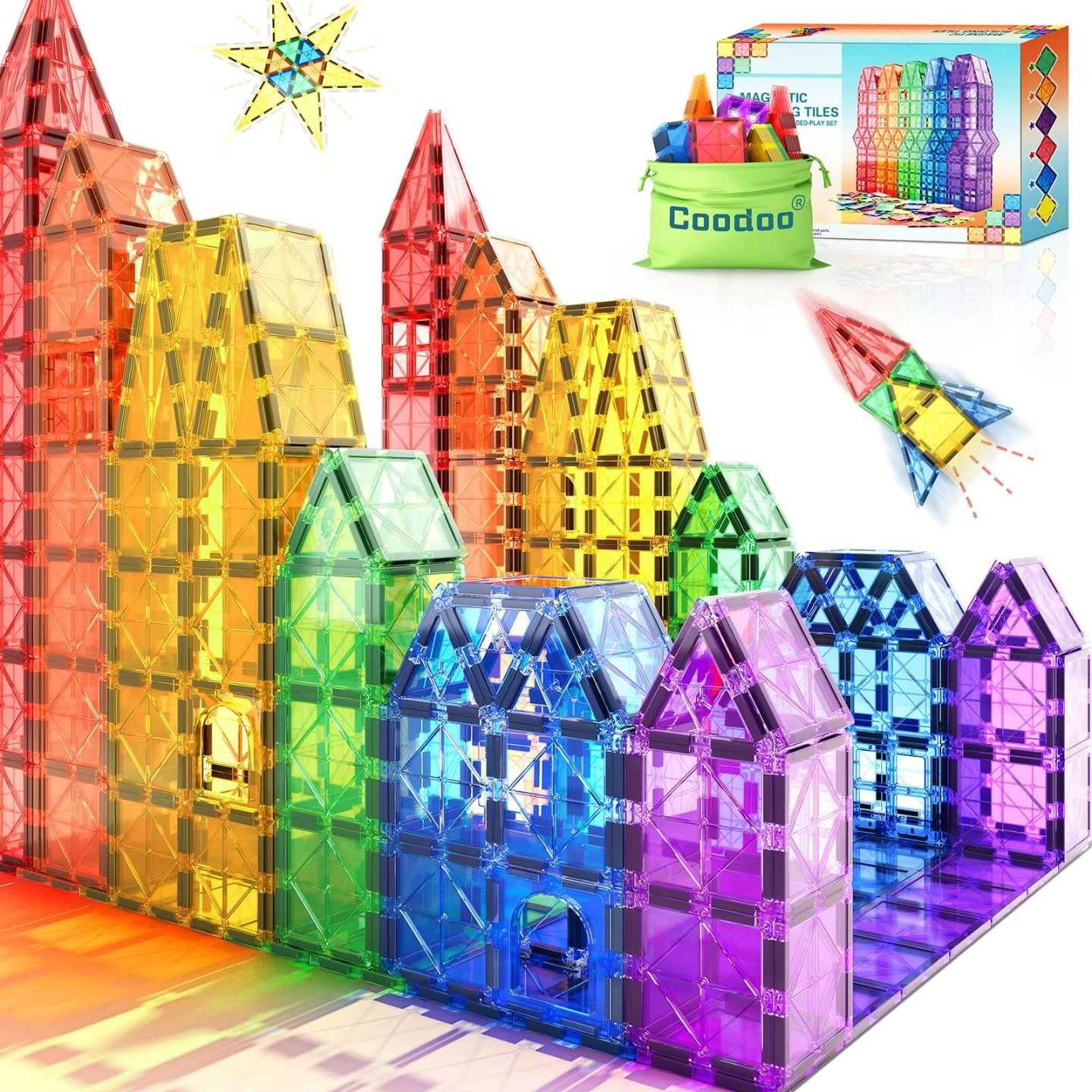 Coodoo Magnetic Building Tiles 40 Piece Set - BRAND NEW SEALED - photo 3