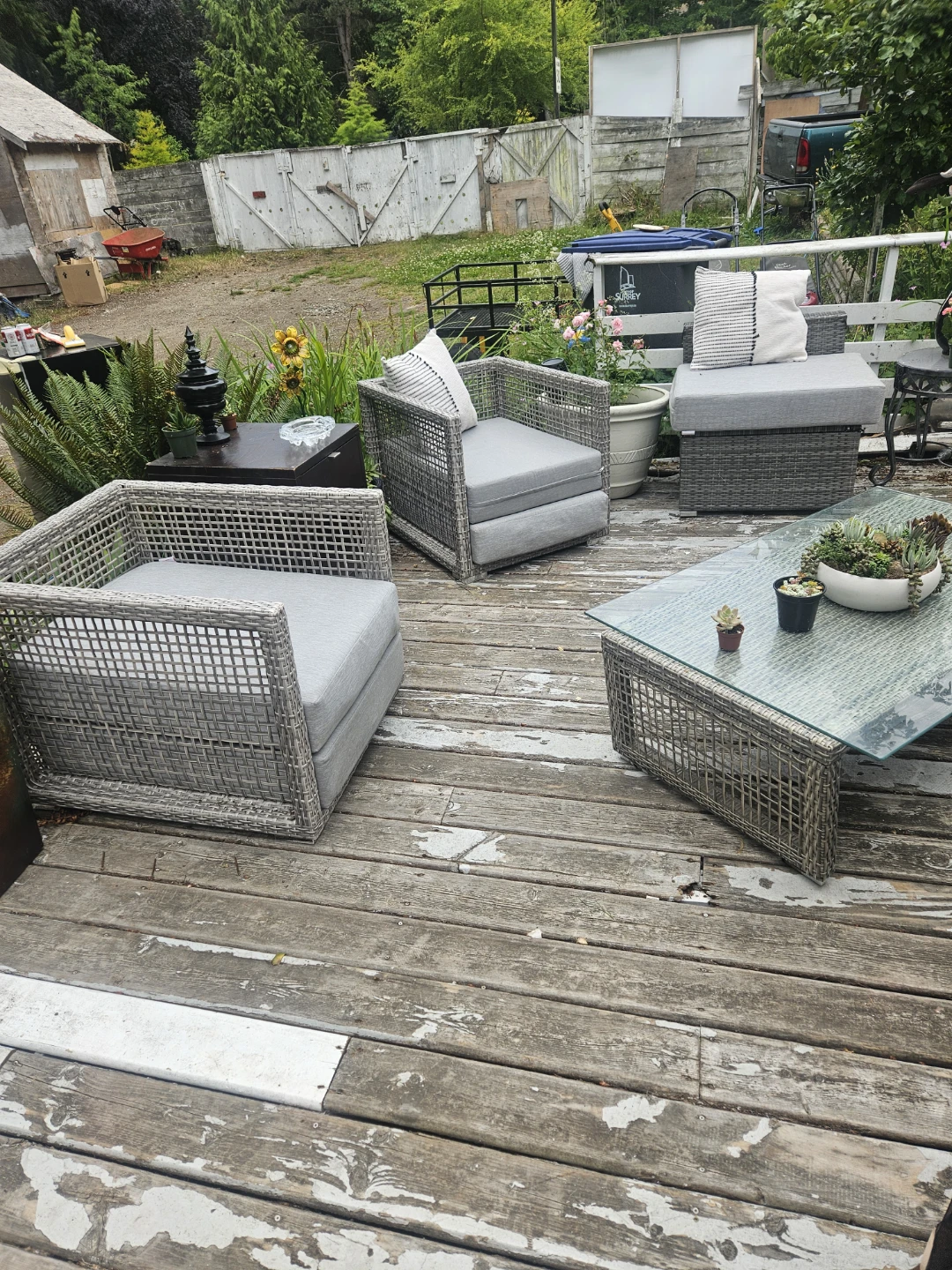 Grey Rattan Outdoor Furniture Set - photo 2