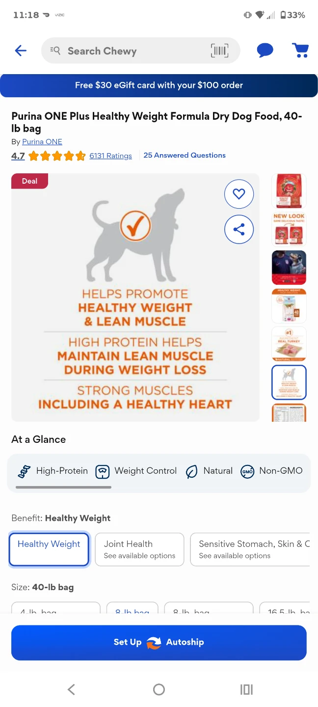 Purina ONE Plus Healthy Weight Formula Dry Dog Food, 40-lb Bag - photo 3
