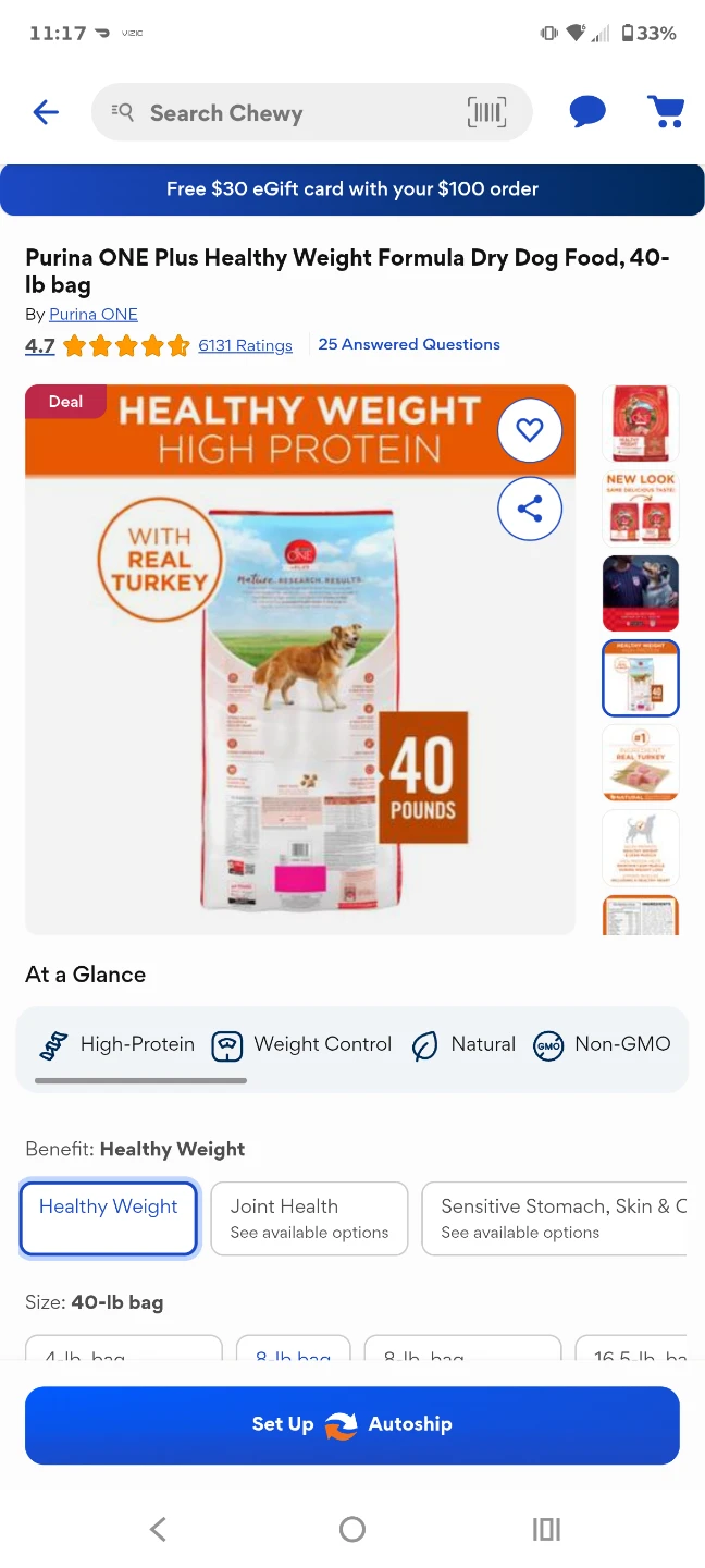 Purina ONE Plus Healthy Weight Formula Dry Dog Food, 40-lb Bag - photo 5