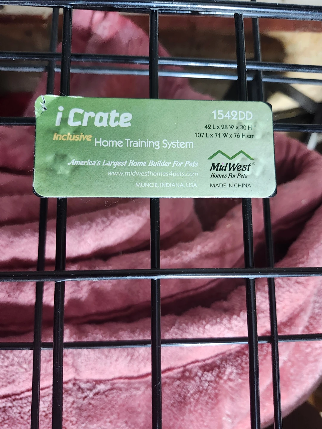 Dog crate please see pictures for size used double door