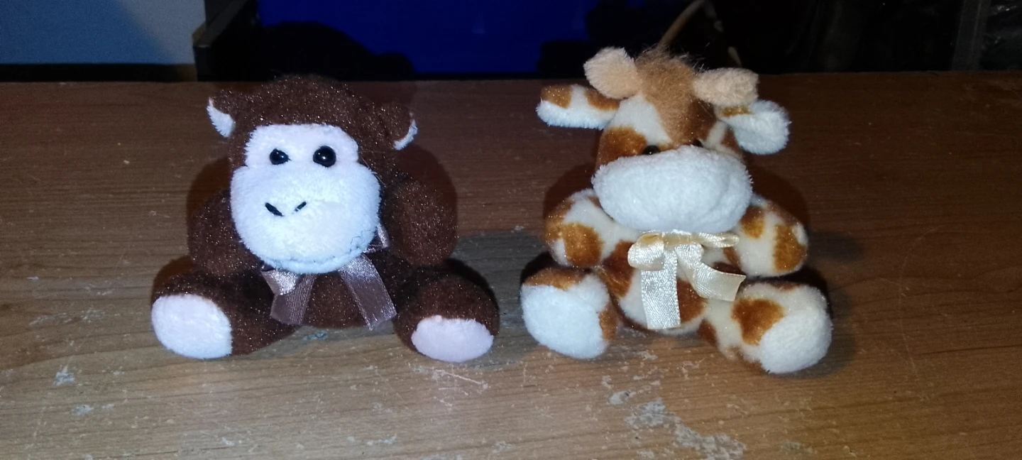 Plush Monkey and Giraffe Toys