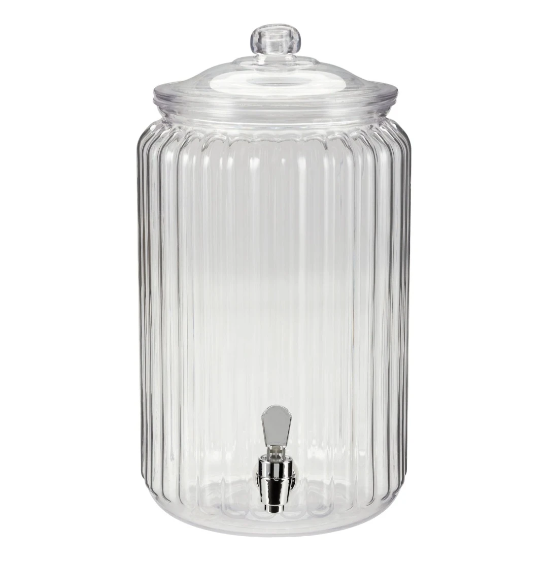 Clear Glass Beverage Dispenser with Spigot