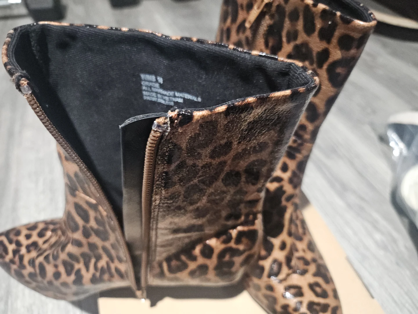 Leopard Print Ankle Boots - Size 10 - photo 3