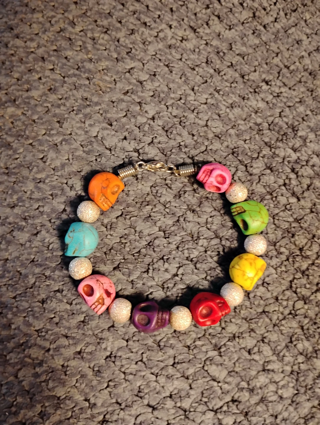 Colorful Skull Charm Bracelet - photo 3