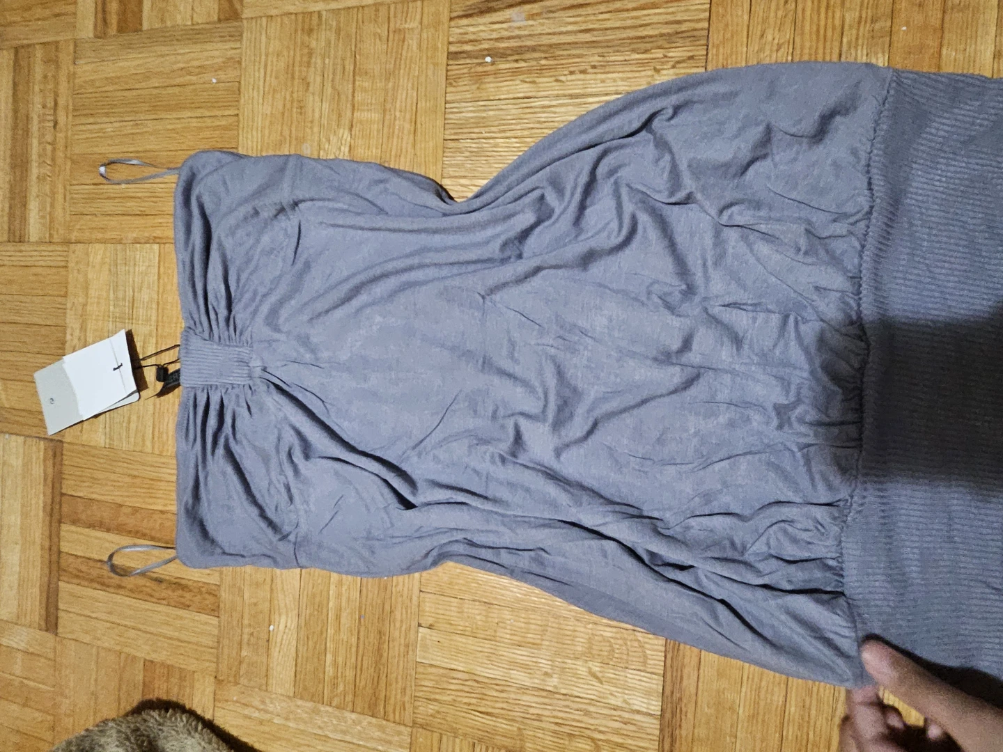 Bershka Grey Strapless Dress