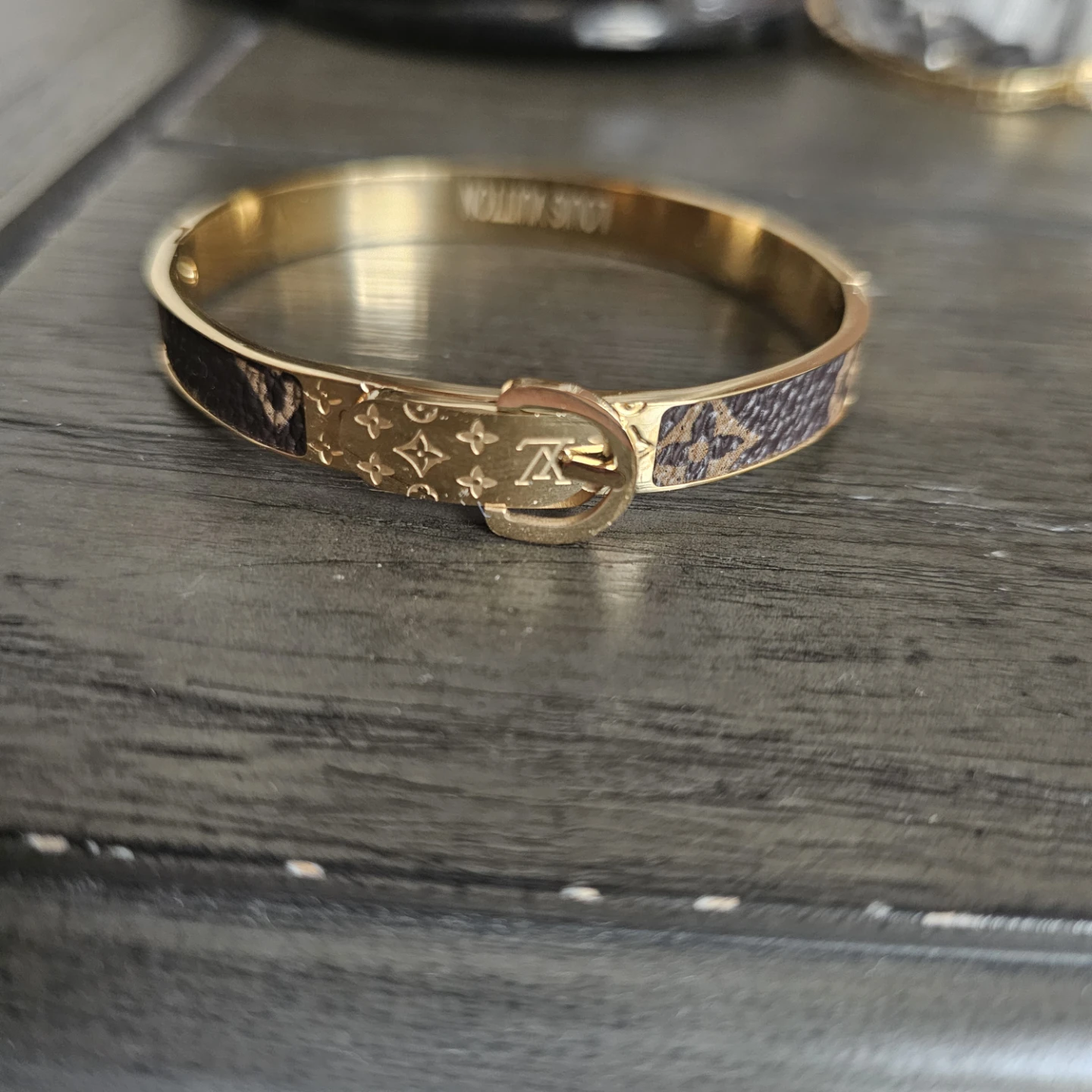 Louis Vuitton Gold Tone Buckle Bracelet