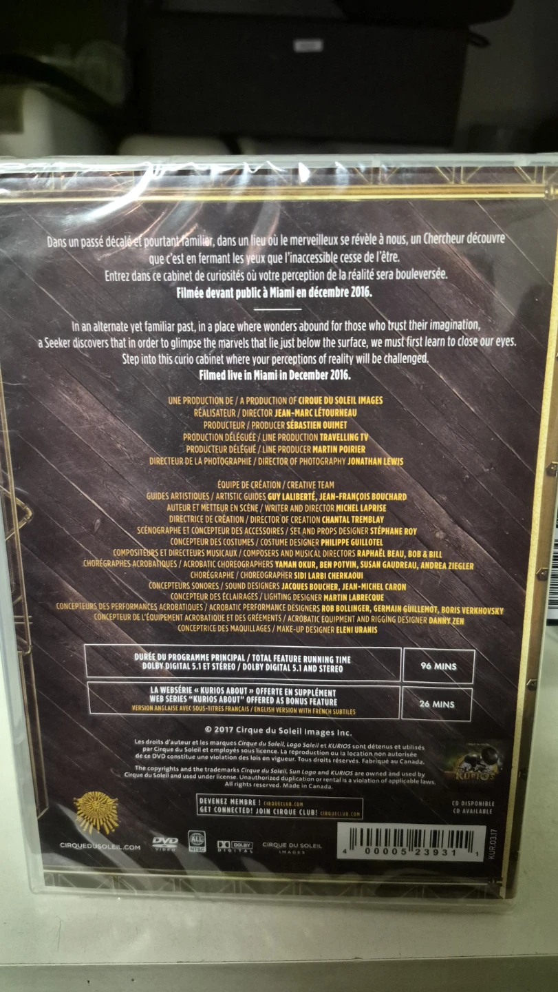 KURIOS: Cirque du Soleil DVD - photo 3