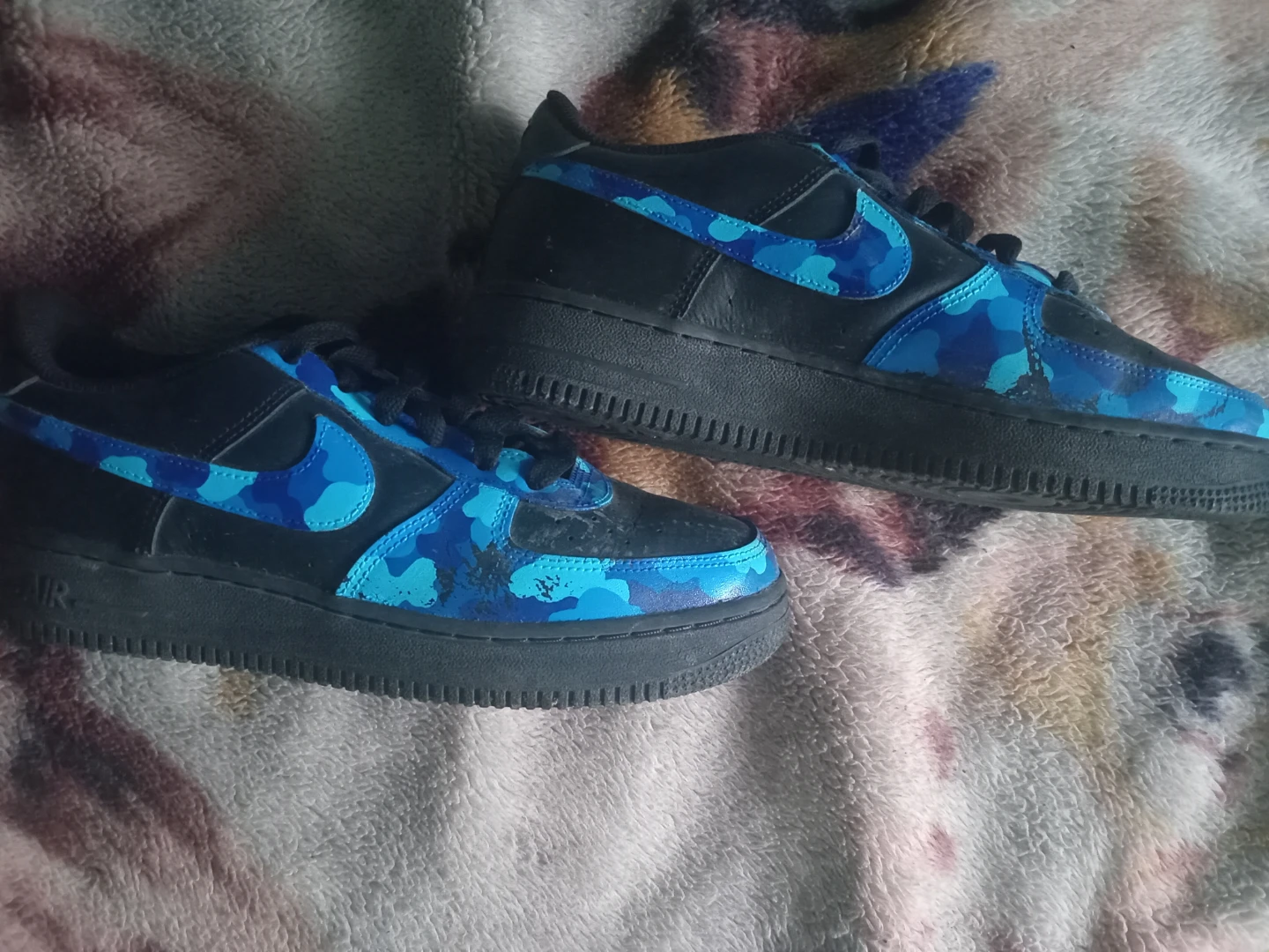 Nike Air Force 1 Blue Camo Sneakers