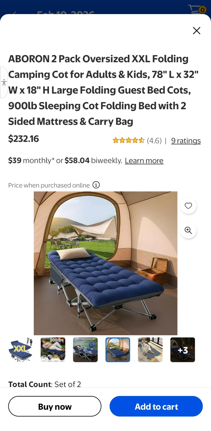 ABOROON 2 Pack Oversized XXL Folding Camping Cots - photo 3