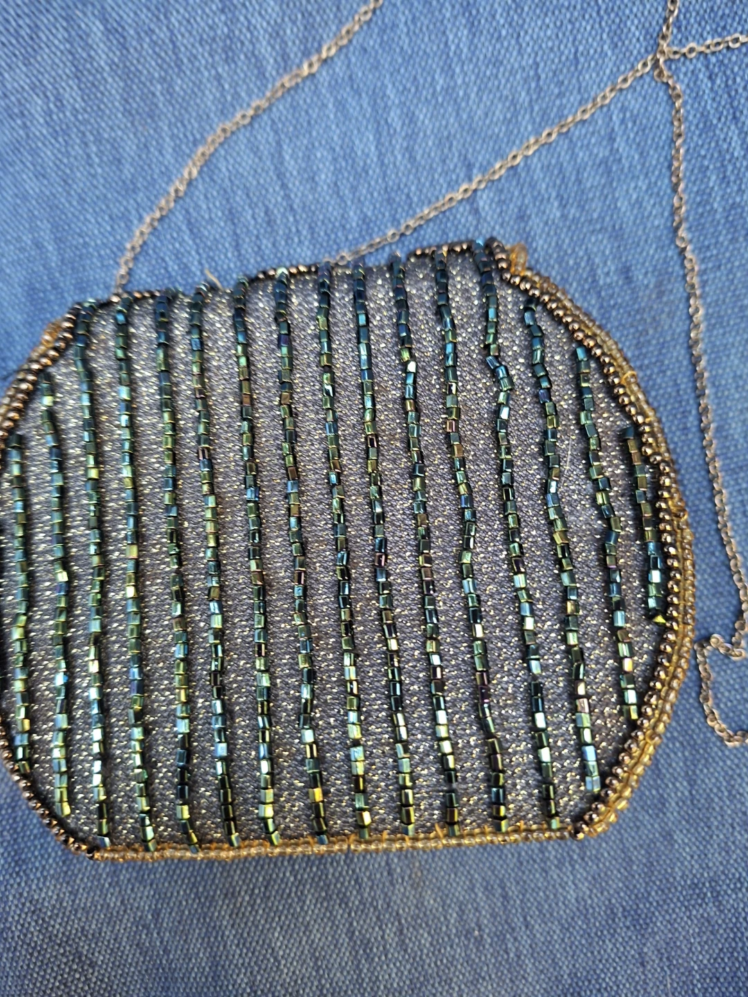 Beaded Evening Clutch with Chain - photo 3