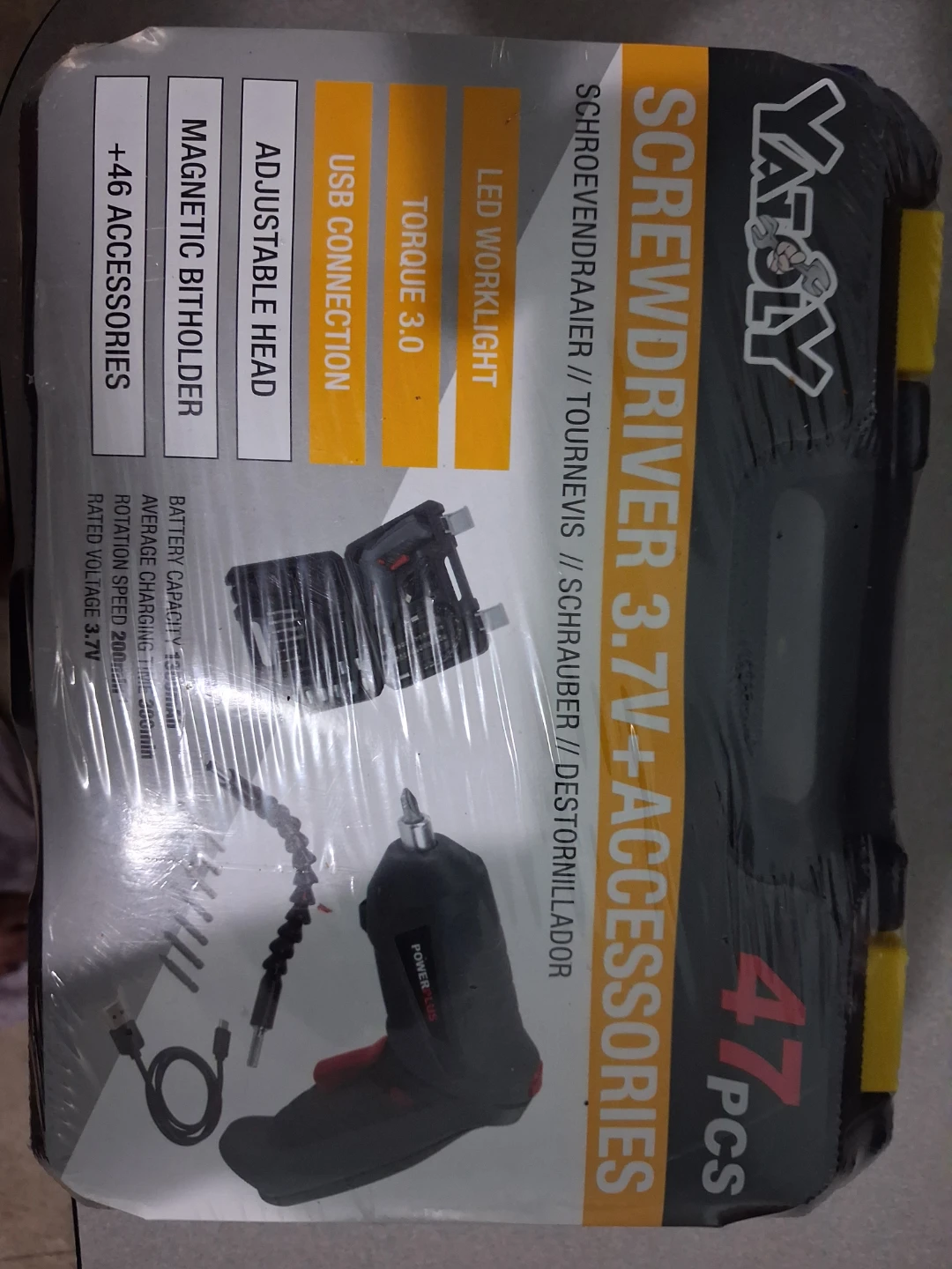 Yatoly 3.7V Cordless Screwdriver with 47 Accessories