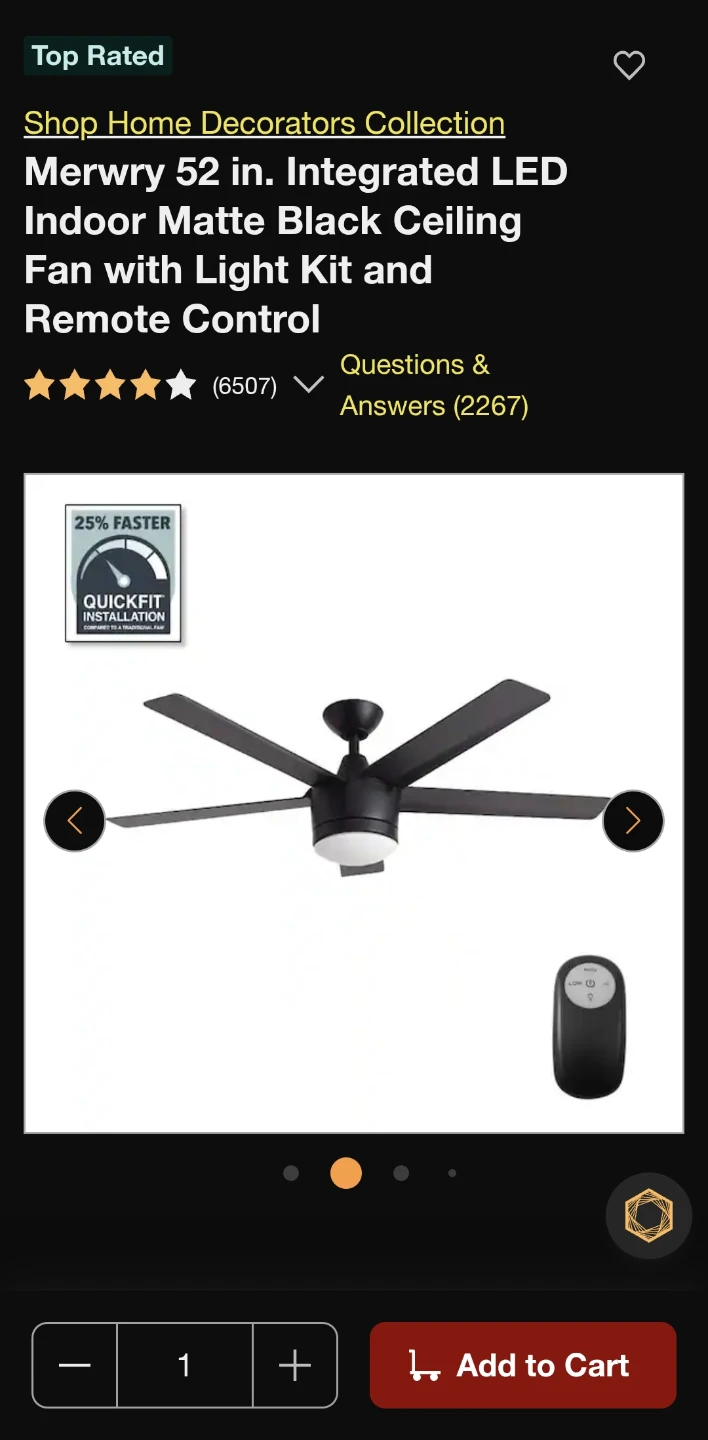 Home Decorators Collection Merwry 52 in. LED Ceiling Fan