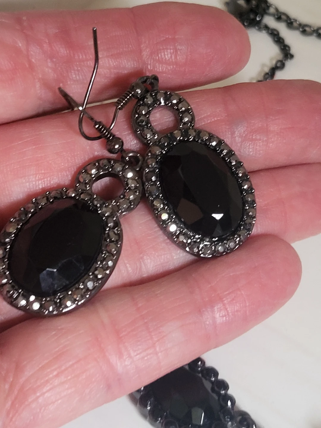 Black Beaded Necklace and Earring Set - photo 3