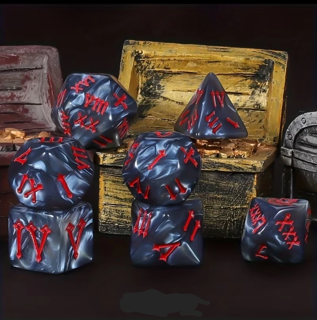 New Imperial Legacy 7-Piece Roman Numeral Polyhedral Dice Set