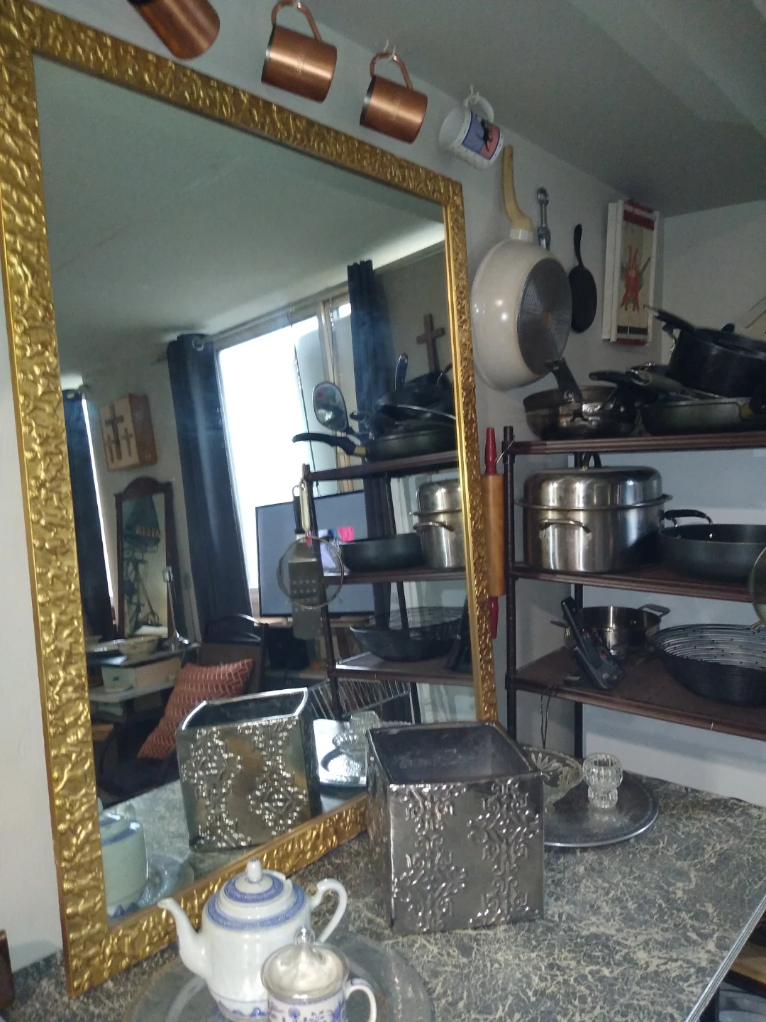 Large gold Victorian mirror