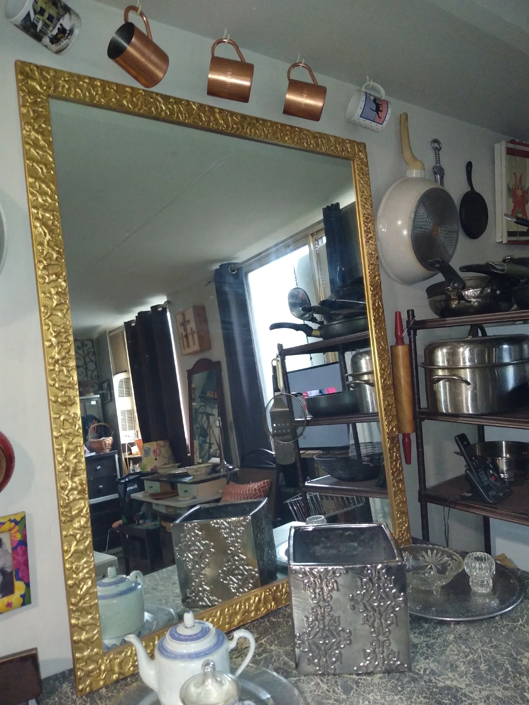 Large gold Victorian mirror - photo 2