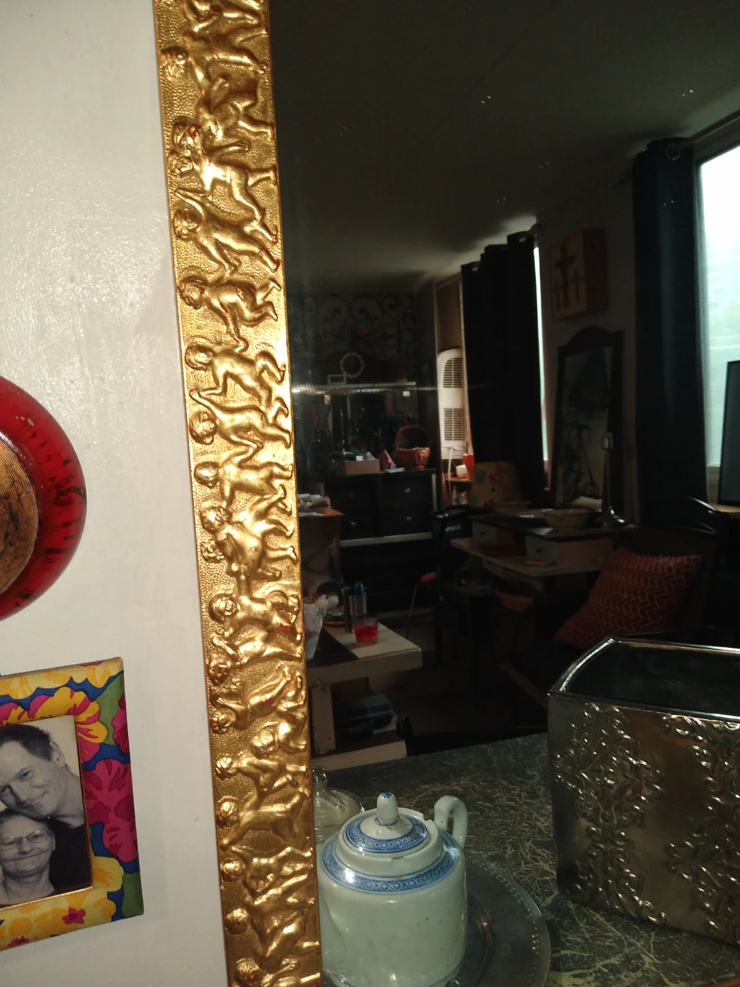 Large gold Victorian mirror - photo 3