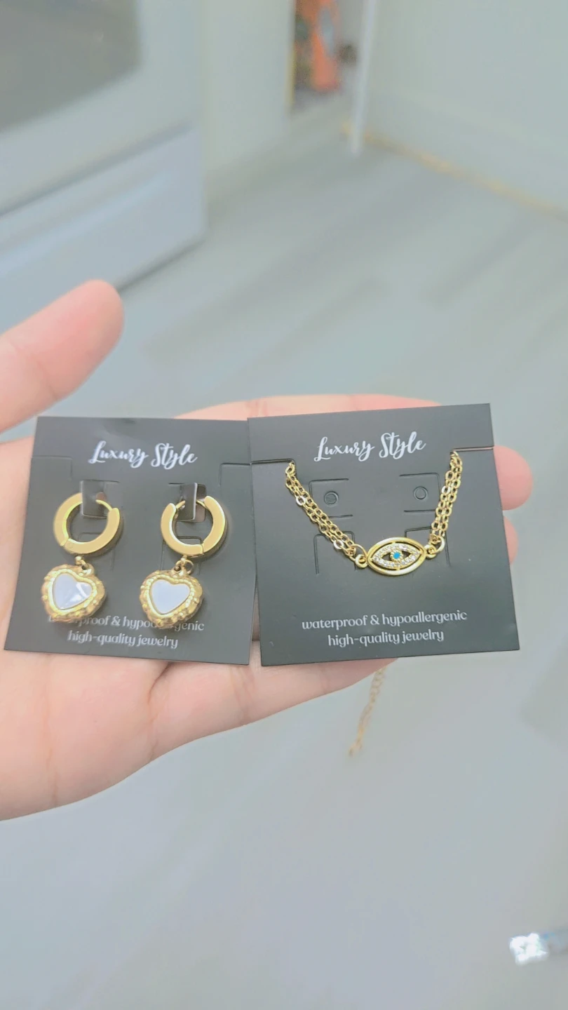 Luxury Style Gold Plated Jewelry Set Earrings & Necklace
