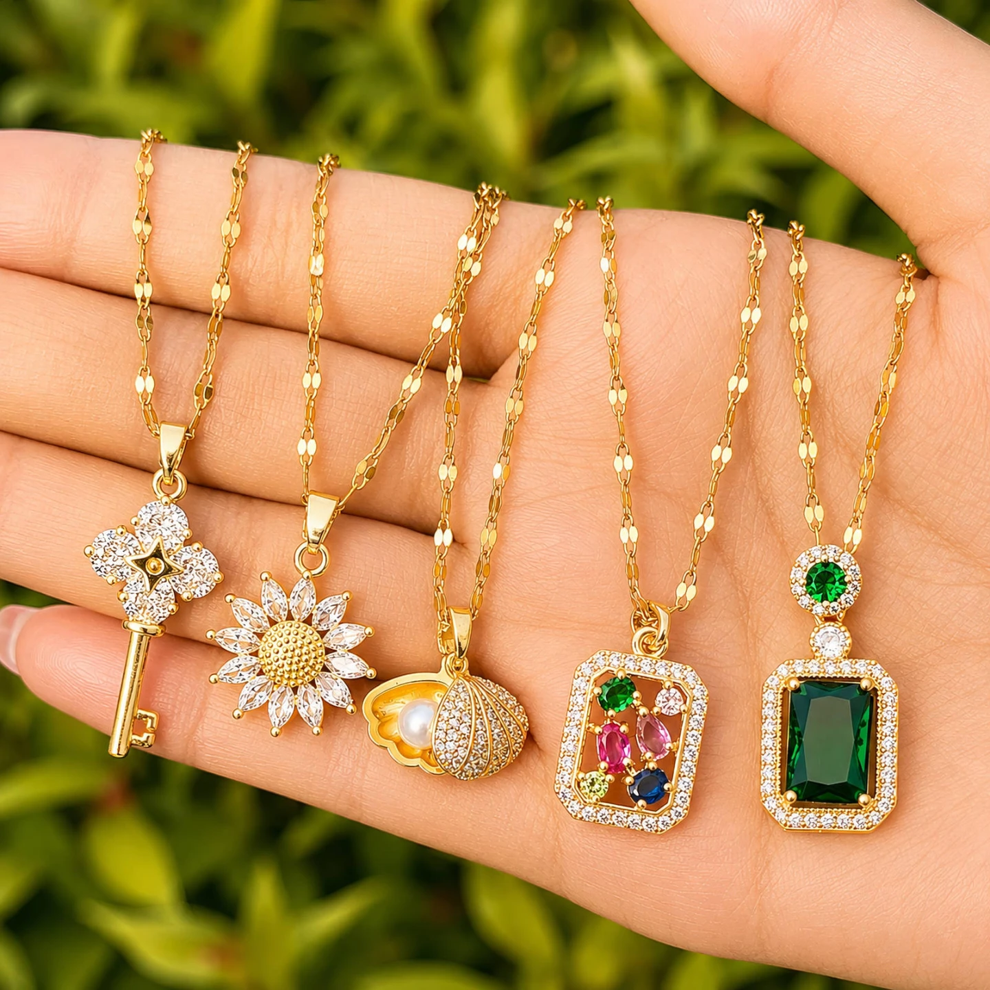 Luxury Style Gold Plated Jewelry Set Earrings & Necklace - photo 5