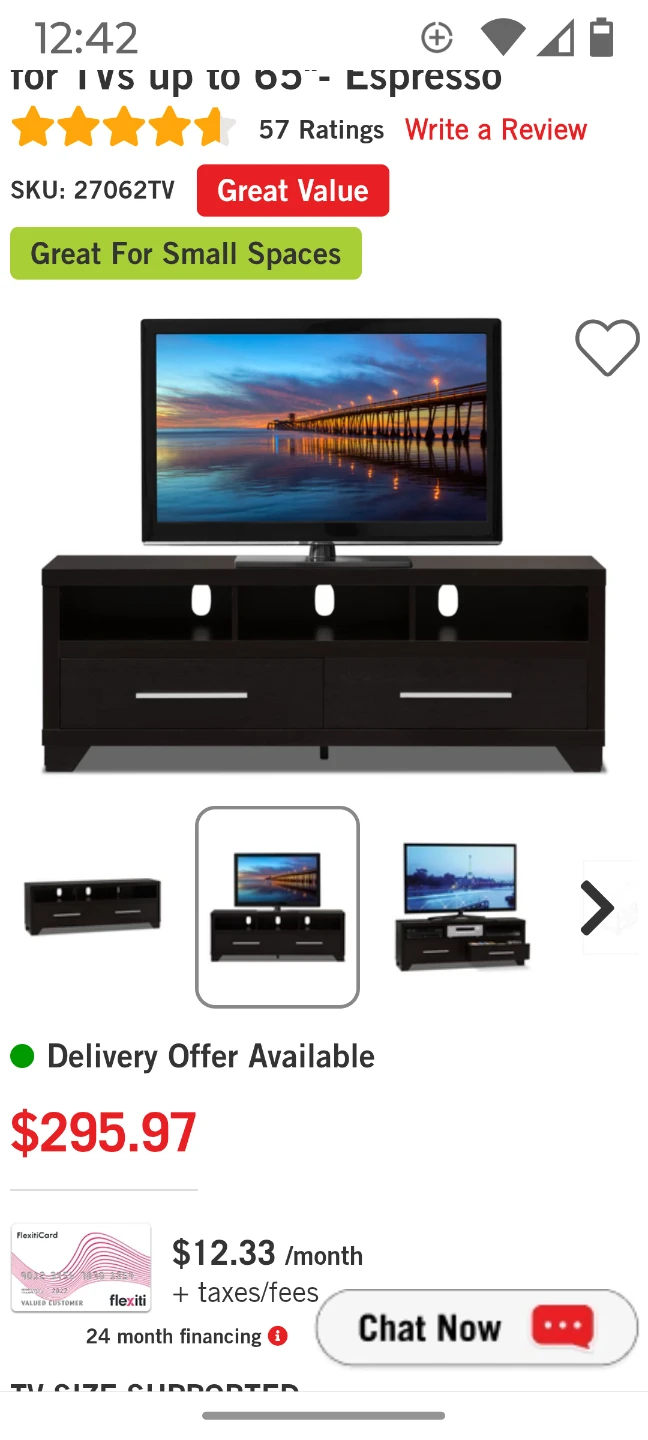 Dark Brown TV Stand - photo 3