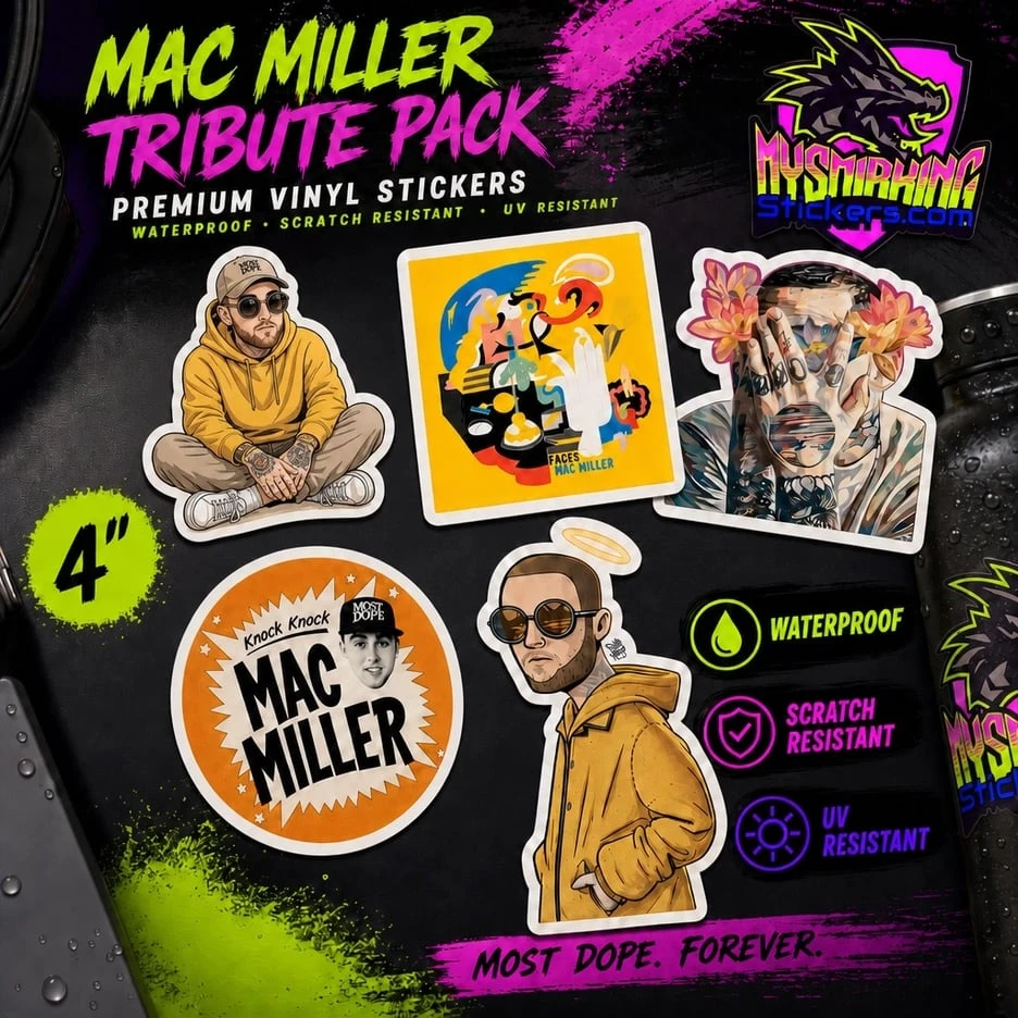 Mac Miller Sticker Pack | Swimming, Faces & Divine Feminine
