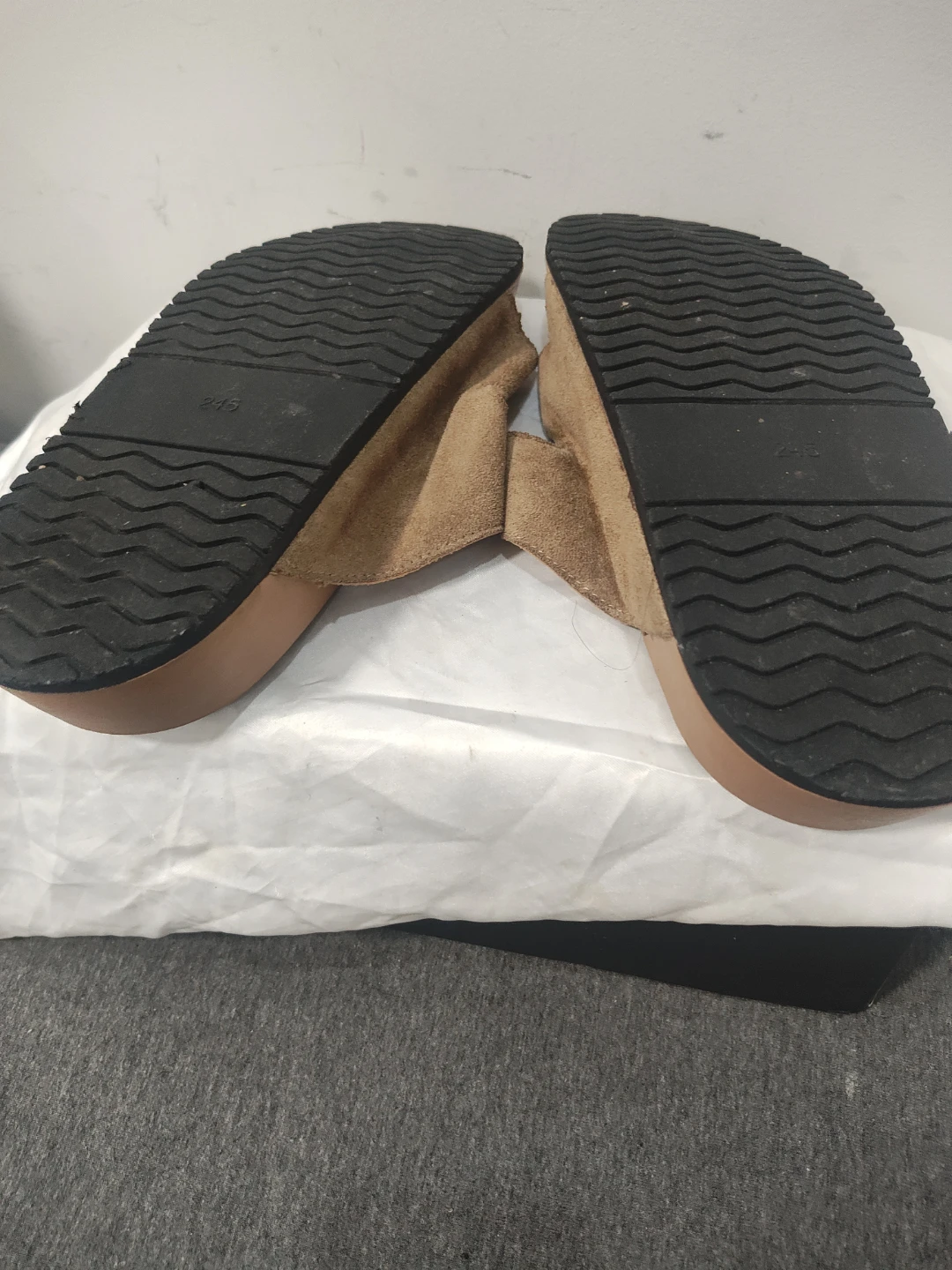 Tan Suede Slide Sandals - photo 5