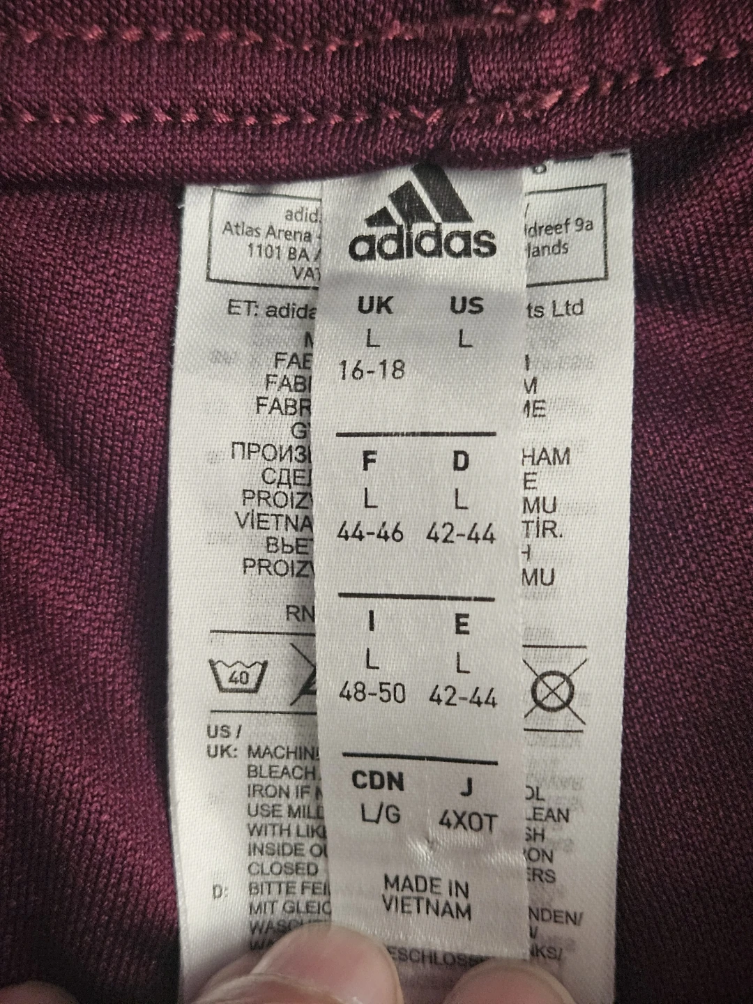 Adidas Burgundy Track Pants Size L - photo 3