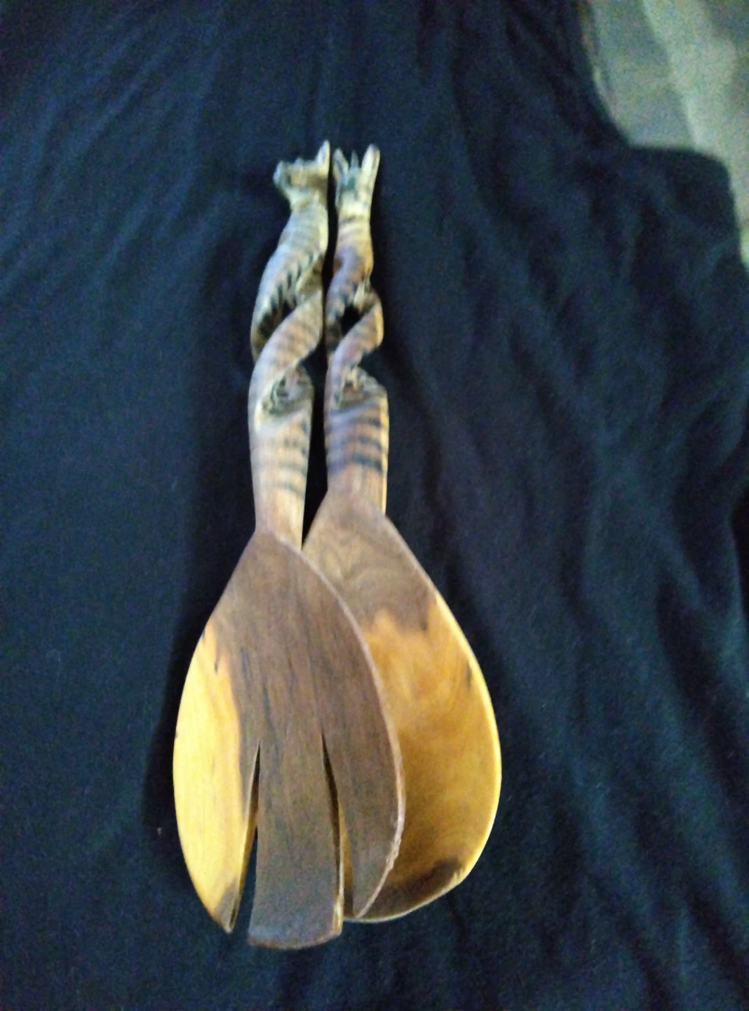 Zebra Hand-Carved Salad Tossers - photo 4