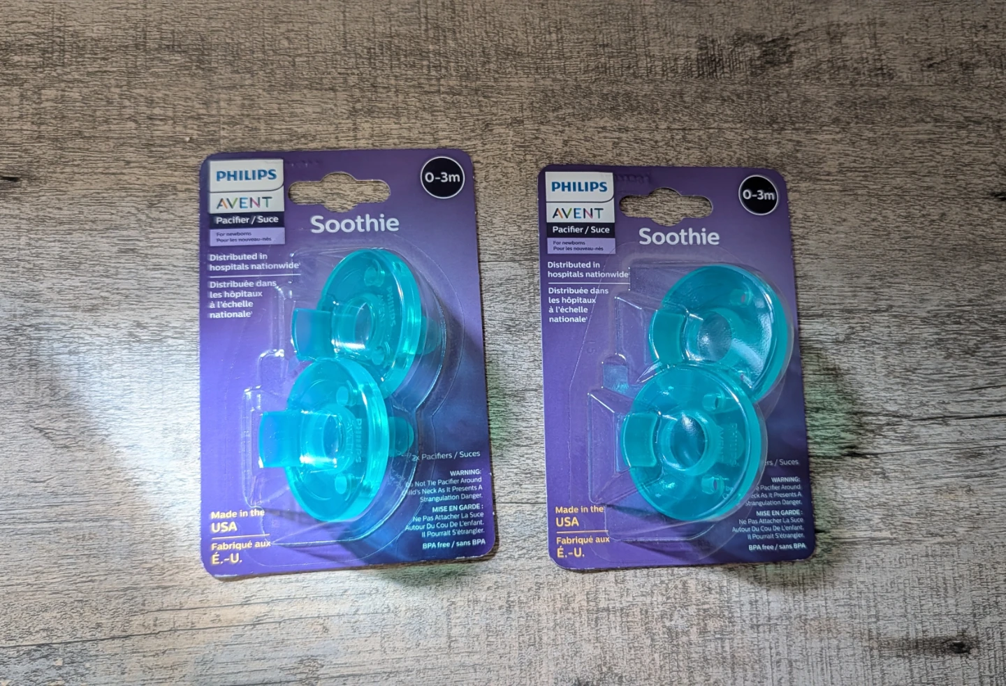 Brand New in Box Philips Avent Soothie Pacifiers (Two 2-packs)