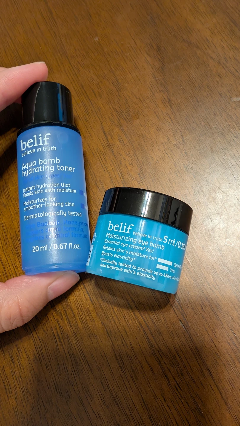 Belif Aqua Bomb Hydrating Toner & Moisturizing Eye Bomb Set