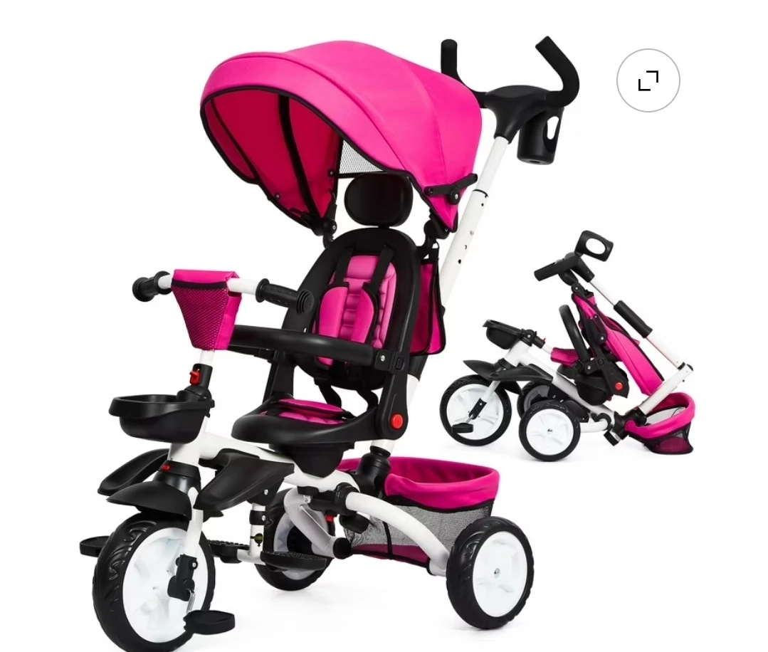 Pink Toddler Tricycle with Canopy