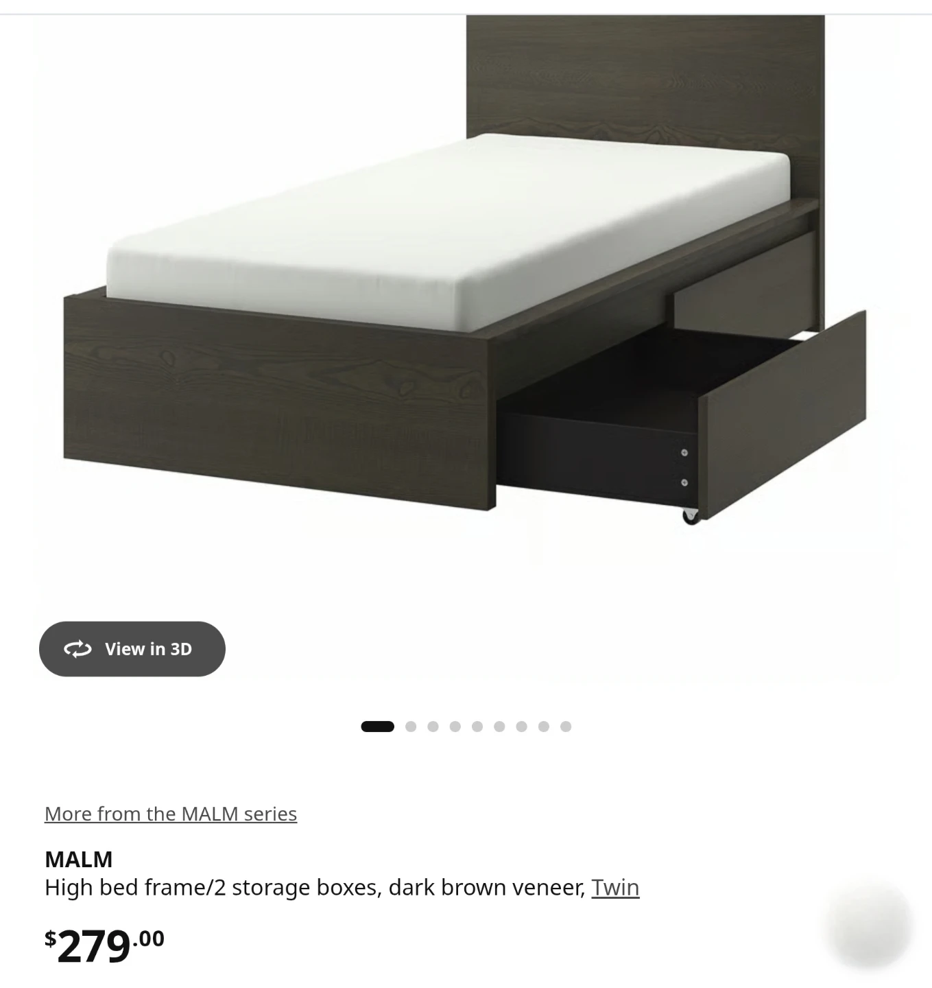 Twin Bed Frame with 2 Storage Drawers - photo 3