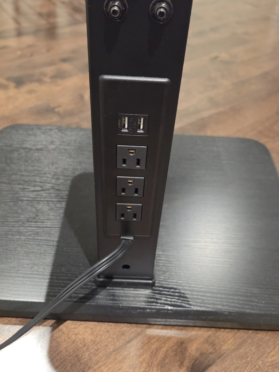 Black TV Stand with Built-in Power Outlets - photo 2