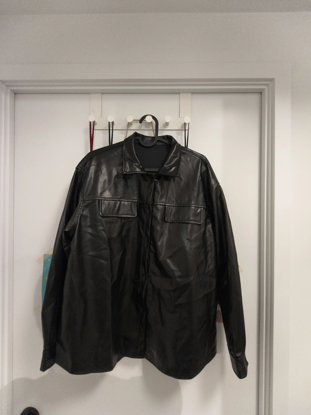 Women's Black Faux Leather Blazer - No delivery - Cash only