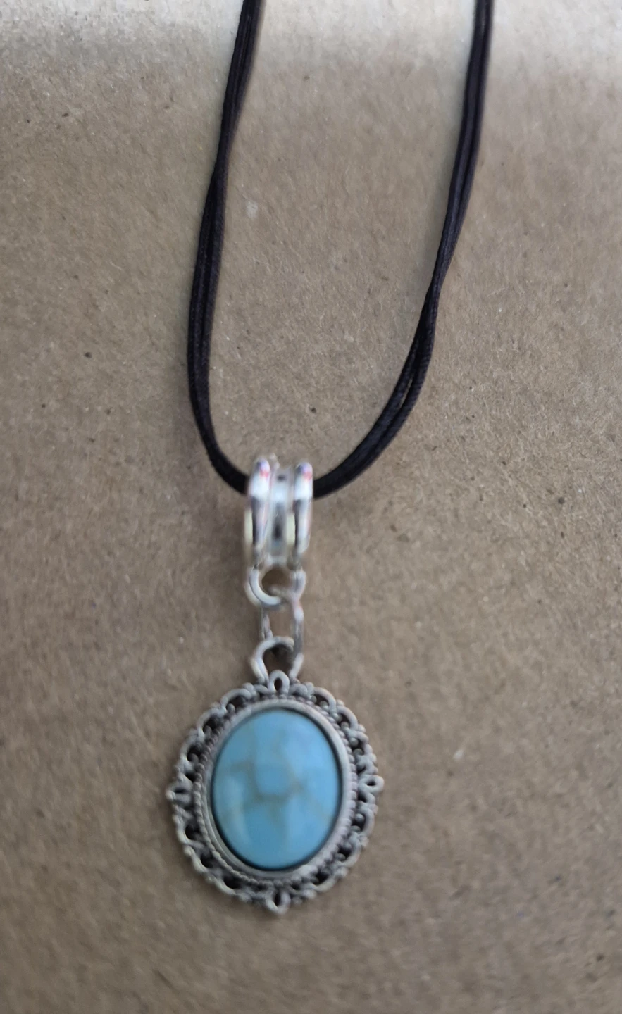 Turquoise Pendant Necklace and Earrings Set