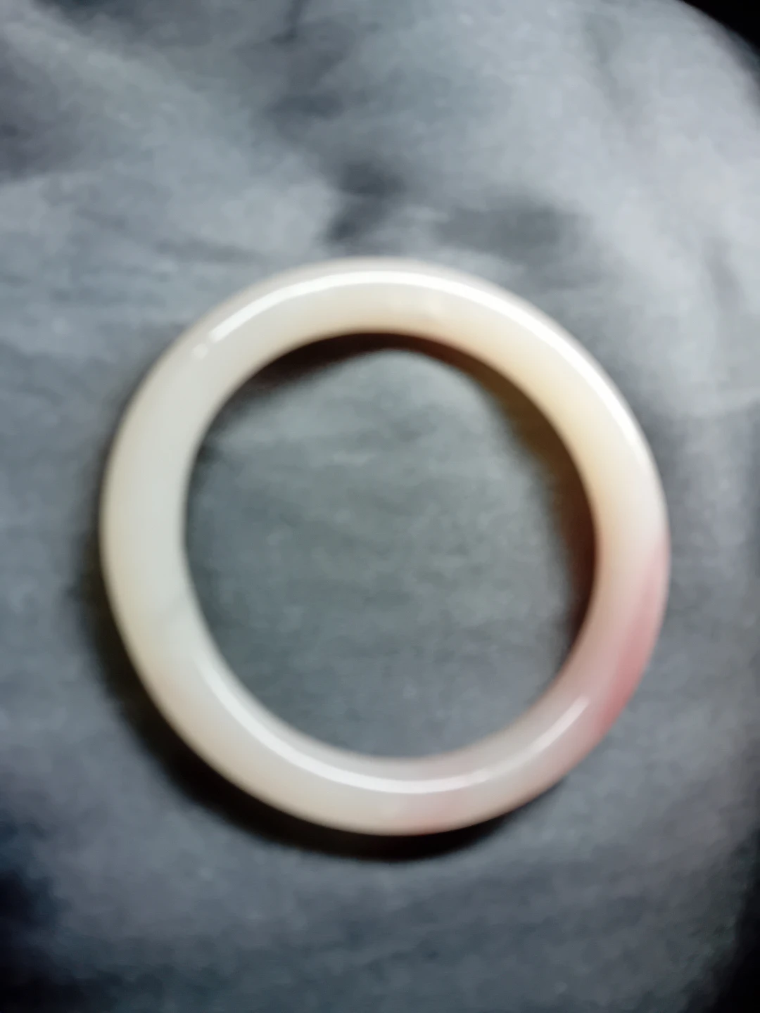 Pale Pink & White Jade  Bangle Bracelet - photo 5