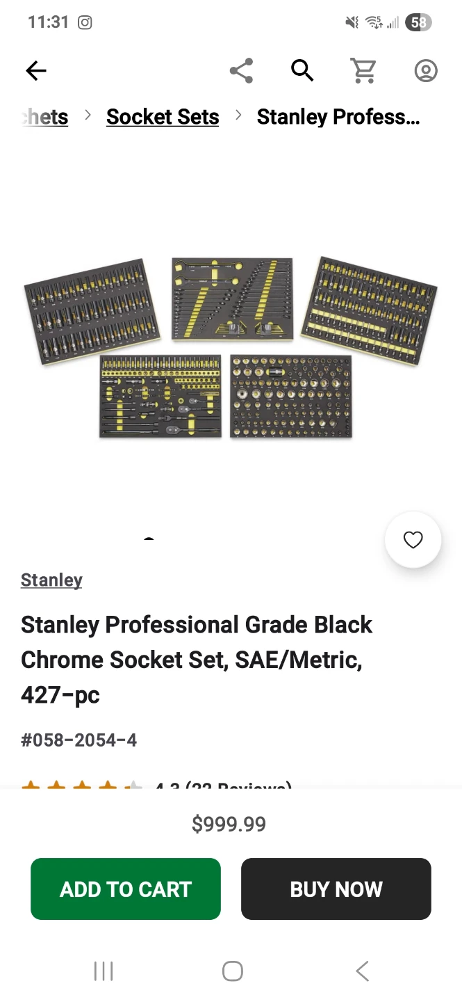 Stanley Professional Grade Black Chrome Socket Set, - photo 2
