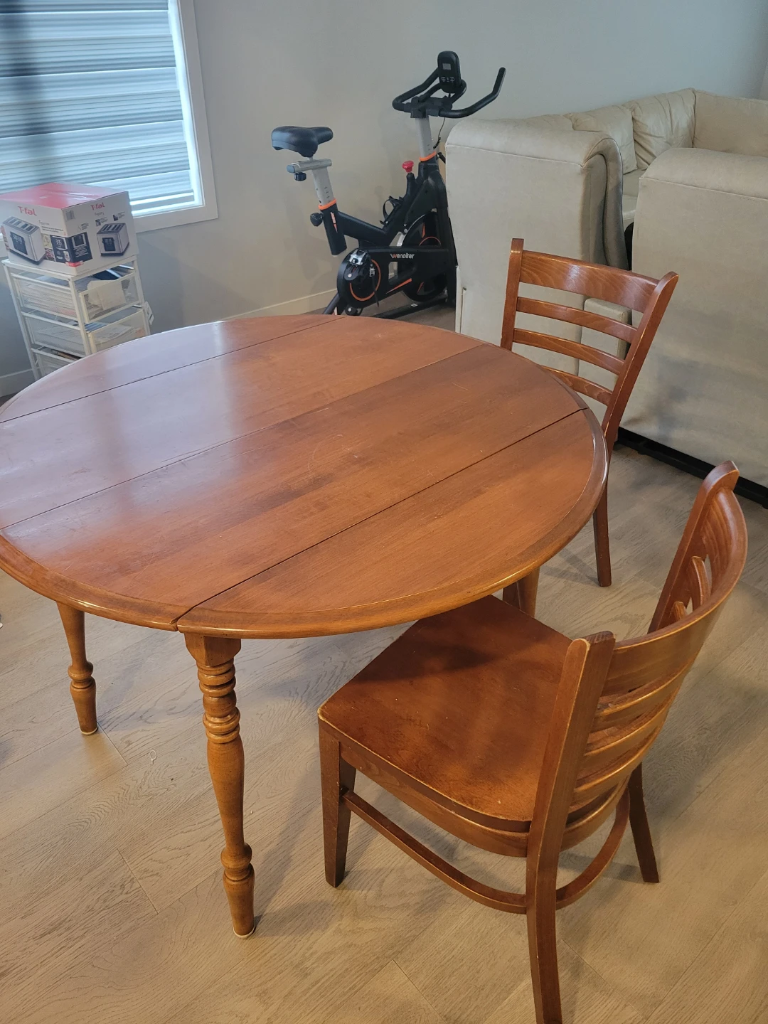 Wooden Drop Leaf Dining Table with 2 Chairs - photo 5
