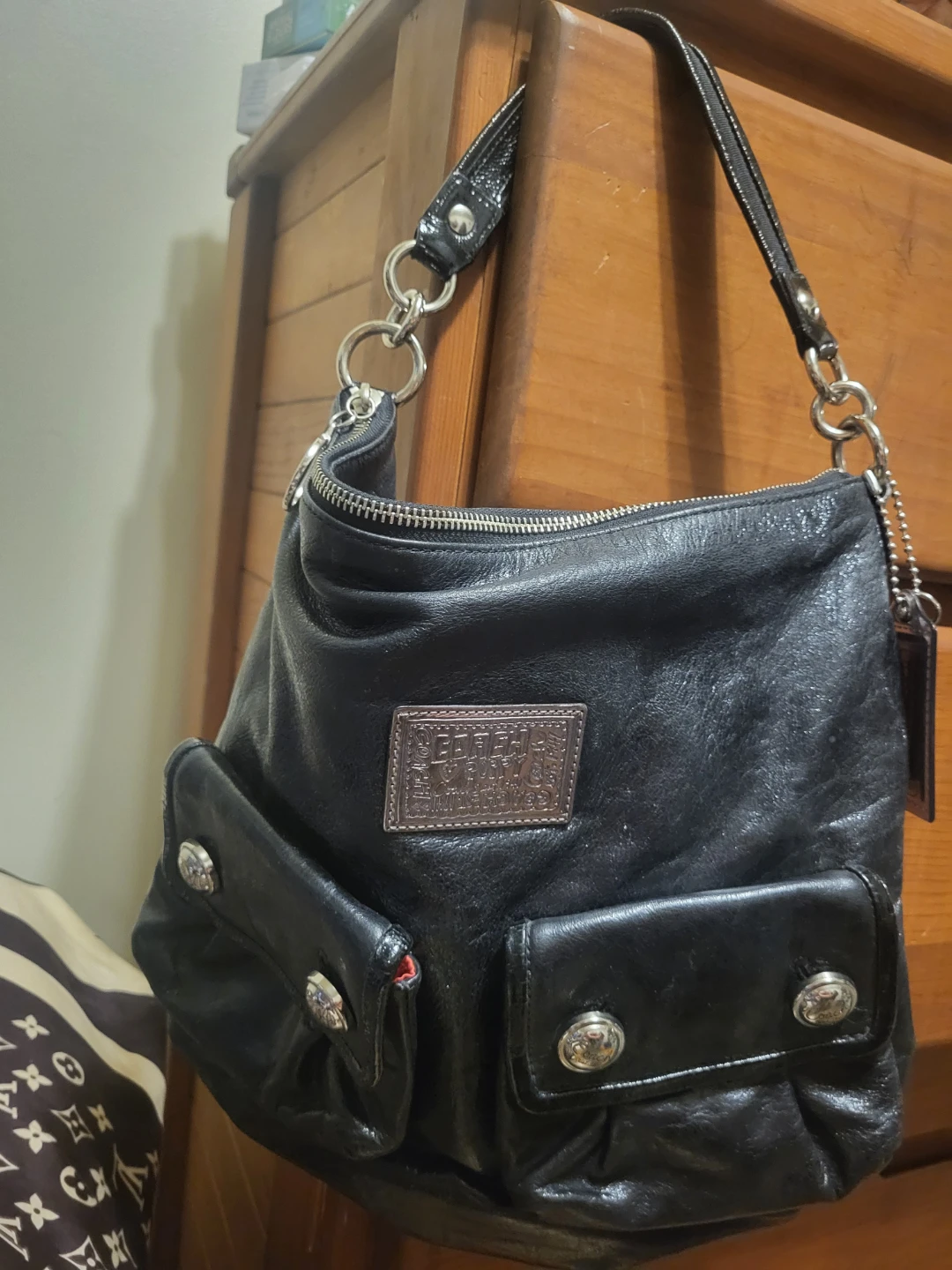 Coach Poppy Leather Shoulder Bag