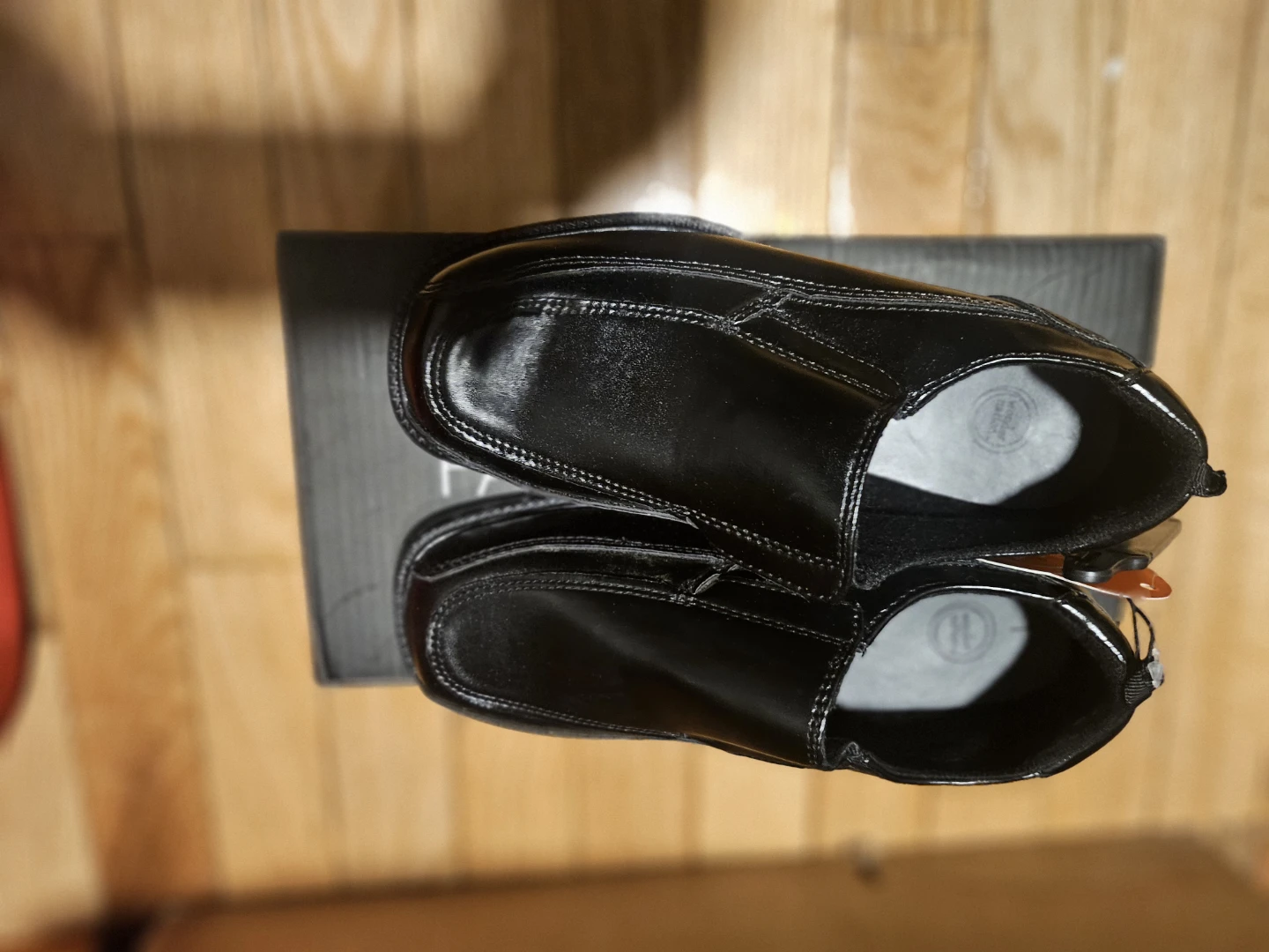 Wonder Nation Black Slip-On Dress Shoes Size 1 - photo 2