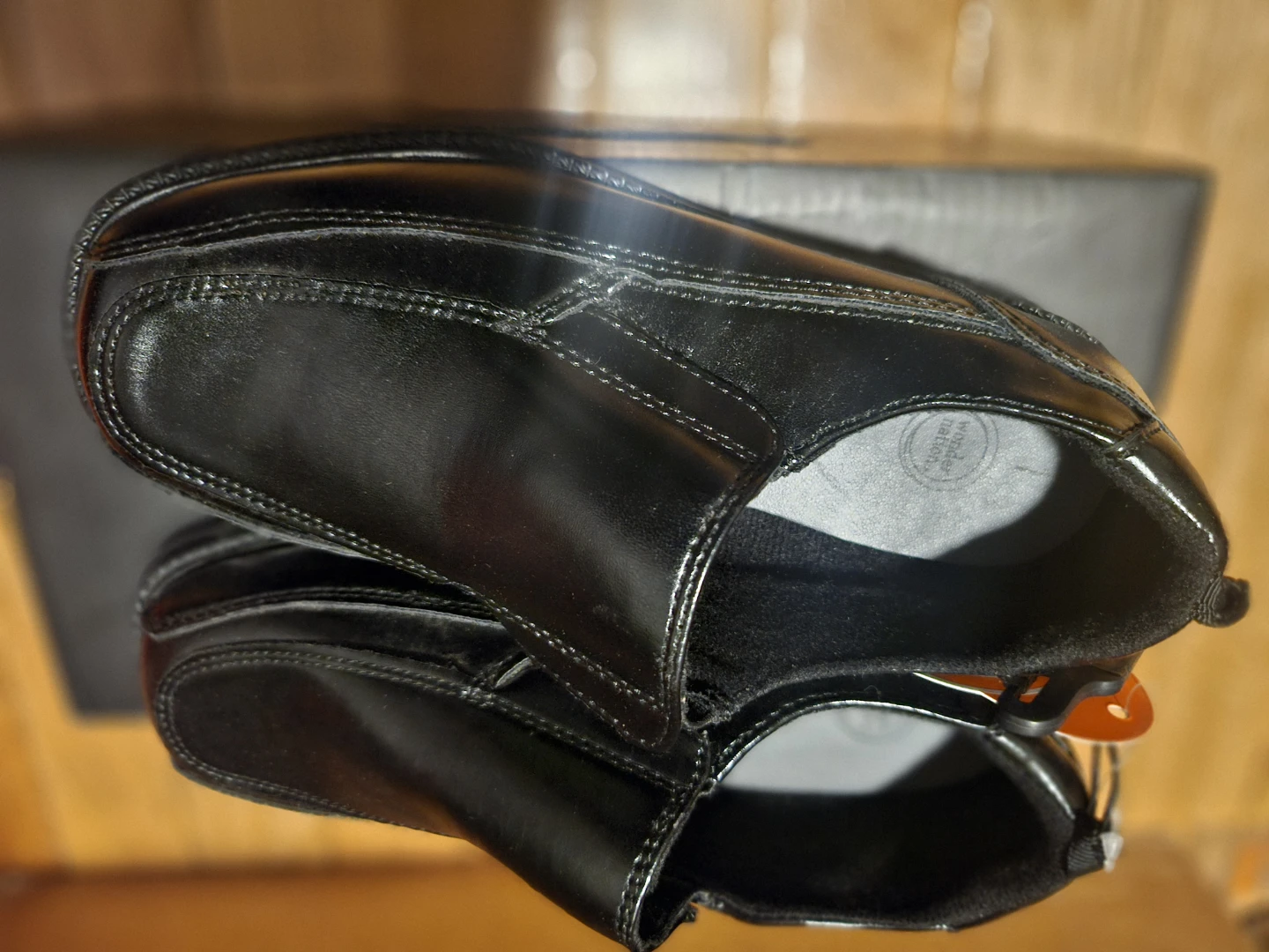Wonder Nation Black Slip-On Dress Shoes Size 1 - photo 5