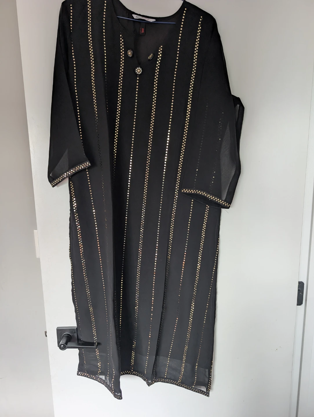 INDUSLOOK Black Sequined Kurti and Pants Set