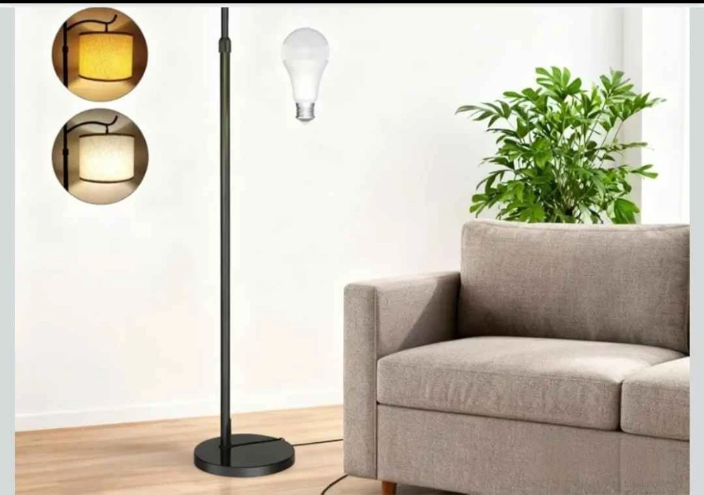 Adjustable Floor Lamp with Linen Shade - photo 5