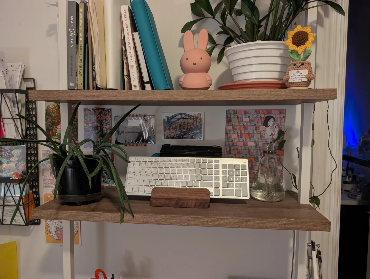 Wall Mounted Wooden Desk with Shelving - photo 3