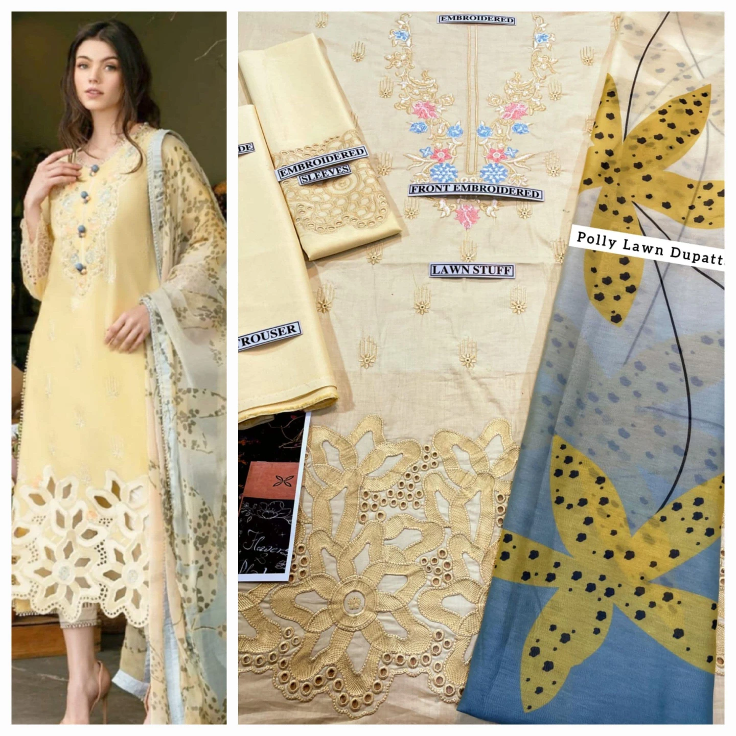 Embroidered Lawn Suit - Various Colors Available